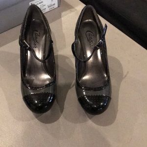High heeled shoes